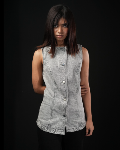 Structured Denim Vest