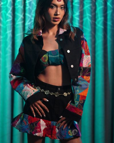 Patchwork Cropped Jacket