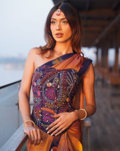 Golden Hour Corset Saree