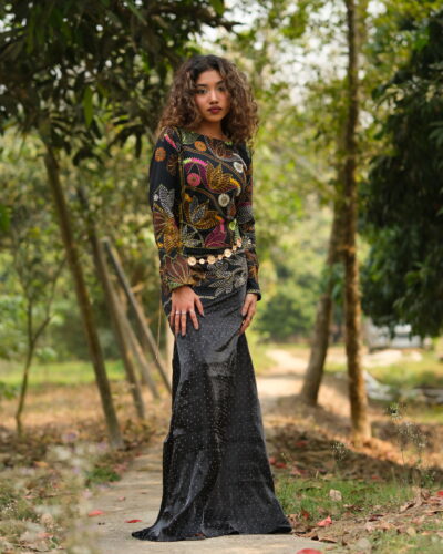 Black Asymmetrical Gown