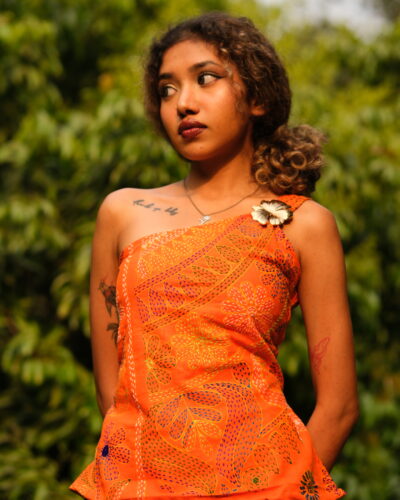 One Shoulder Flower Top